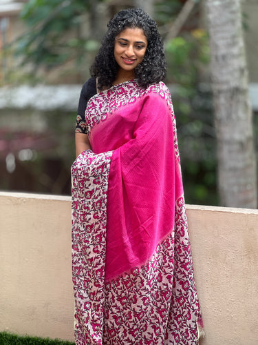 Hand Block Print Design Silky Kota Saree | ACT1153