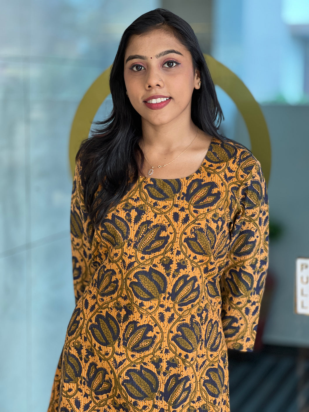 Block Printed A-Line Cotton Kurta | DNT320