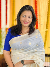 Polka Dot Detailed Chanderi Finish Saree | HT236