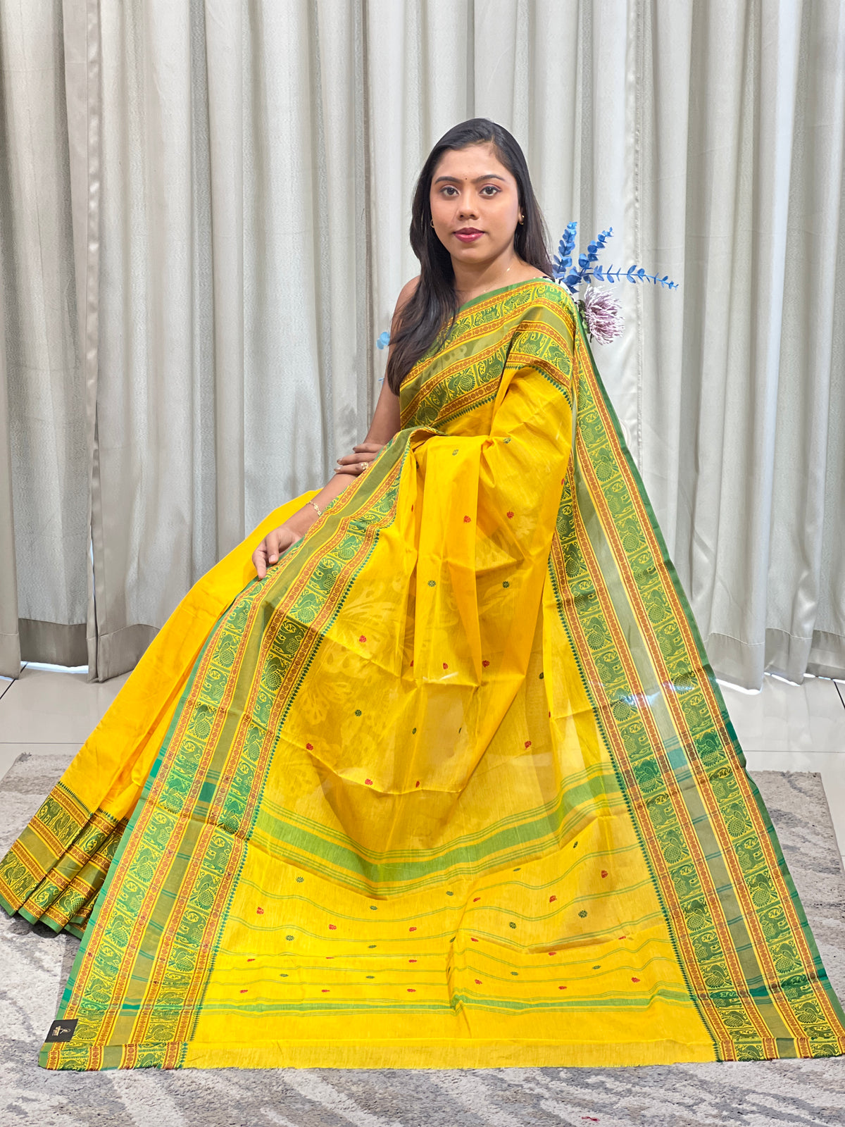Thread Woven Buta Pattern Kanchi cotton Saree | DN833