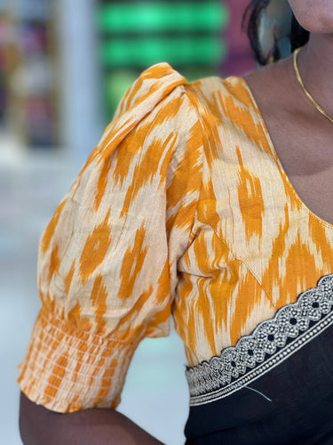 Ikat Weaving Patterned Cotton Stitched Blouse | IT149