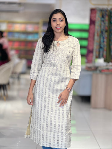 Hand Block Printed Cotton Kurta | DNT340
