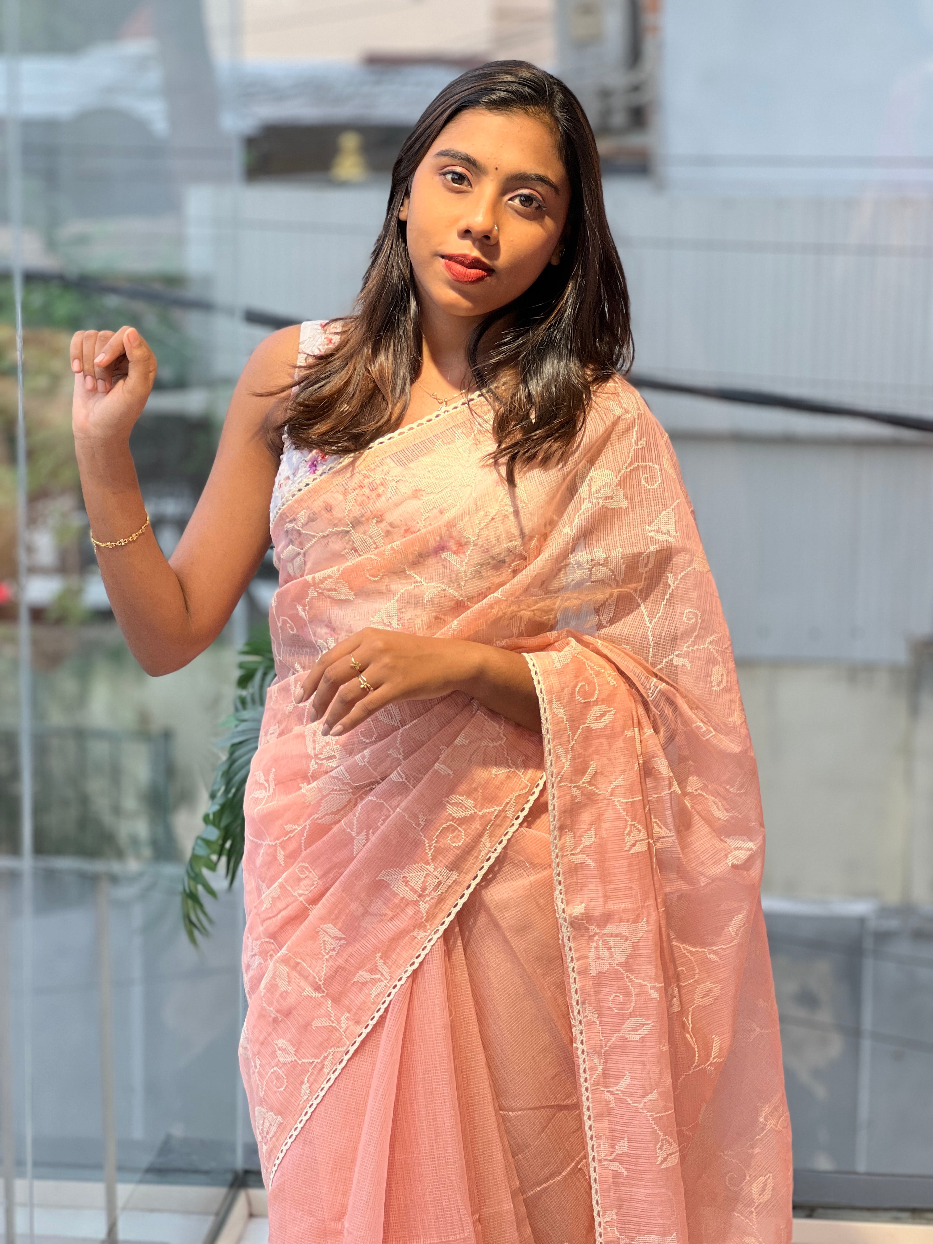 Machine Embroidery Detailed Kota Saree | BLD1670