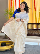Polka Dot Detailed Chanderi Finish Saree | HT236