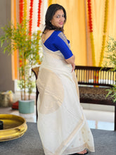 Polka Dot Detailed Chanderi Finish Saree | HT236