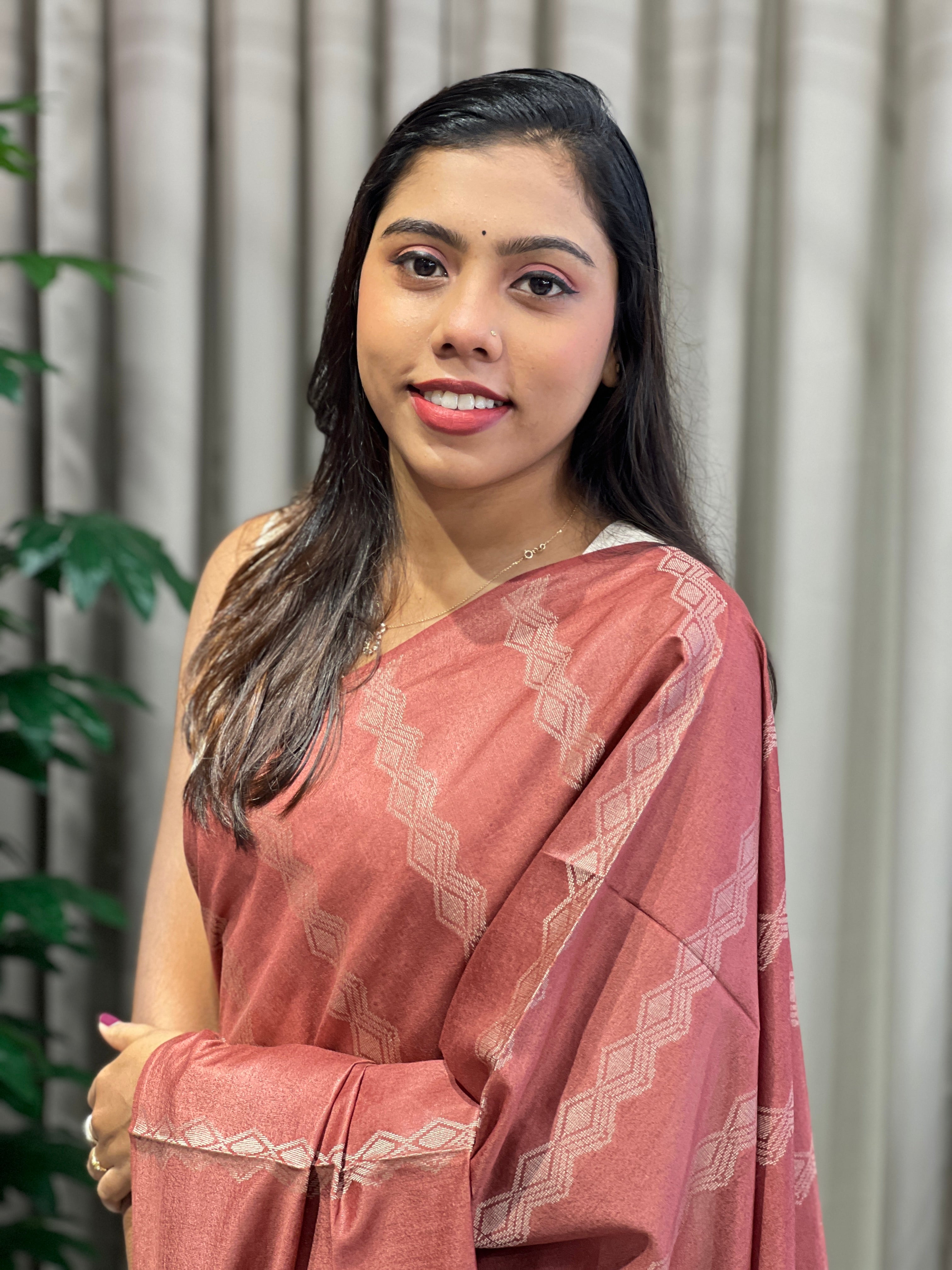 Thread Weaved Bhagalpuri Linen Saree | PF1125