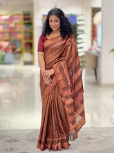 Machine Embroidered & Cutwork Detailed Tussar Finish Saree | SUN239