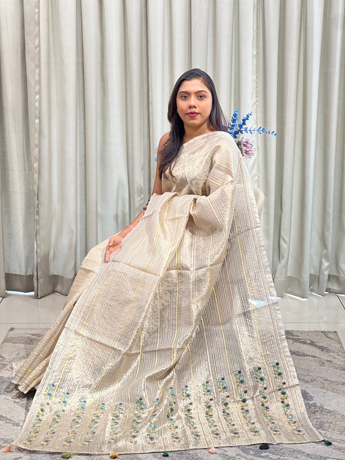 Tissue Woven  Pattern Organza Saree | BLD2133