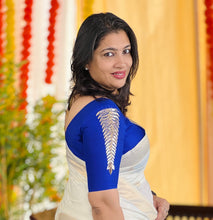Machine Embroidered Raw Cotton Blended Blouse Material | BM208