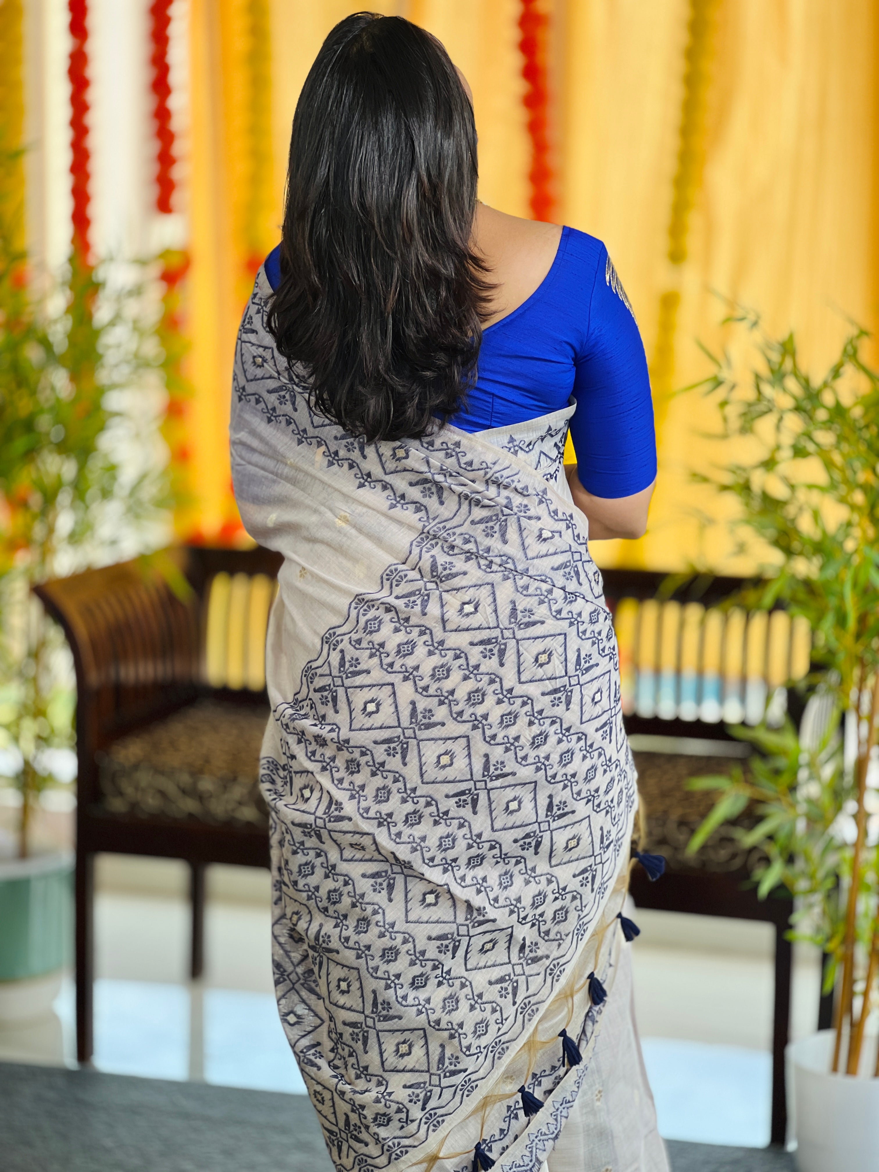 Thread and Zari Weaved Jamdani Saree | SSN222
