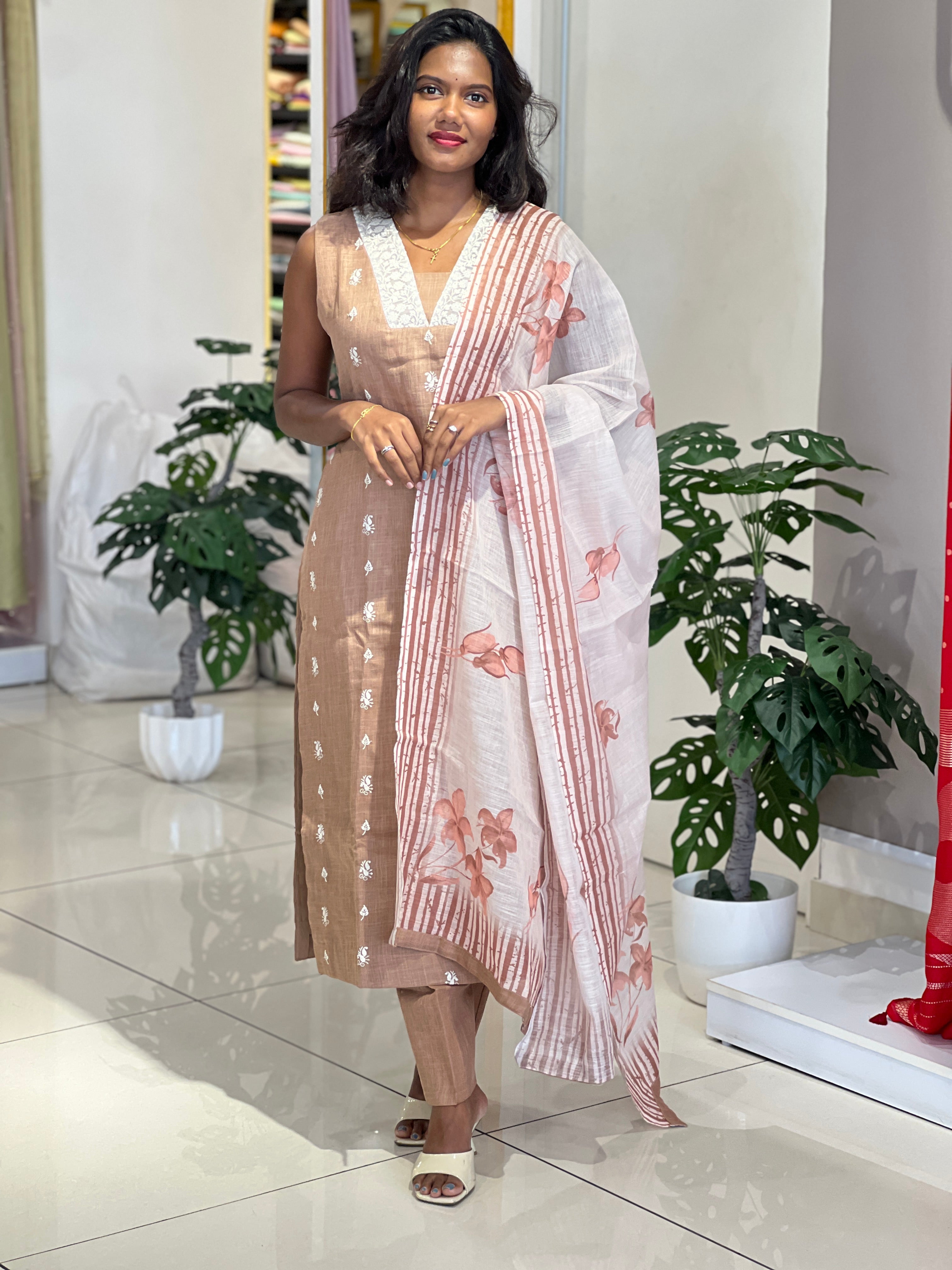 Buta Detailed Linen Cotton Kurta Set |NAI195