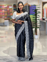 Point Embroidery Pattern Tussar Finish Saree | SUN172