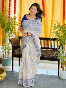 Thread and Zari Weaved Jamdani Saree | SSN222