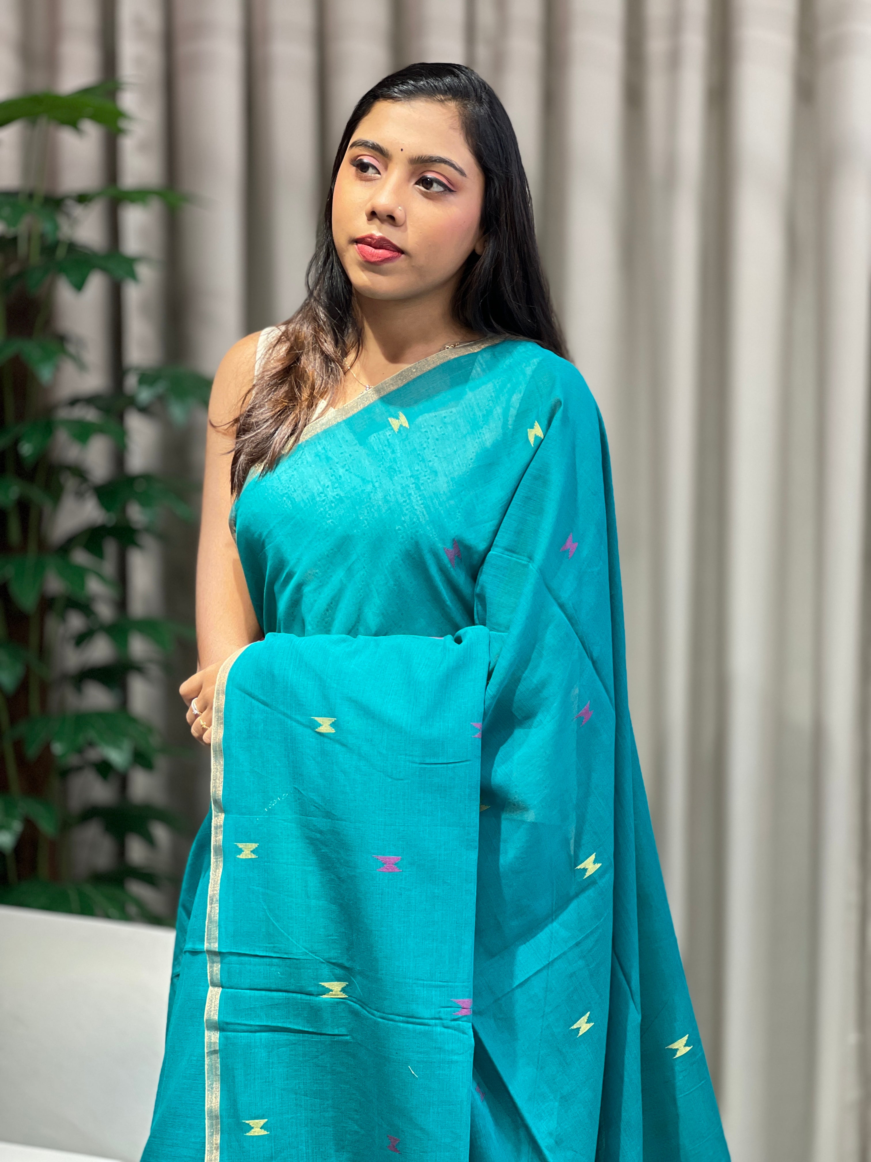 Zari Weaved Soft Cotton Saree | PF1151