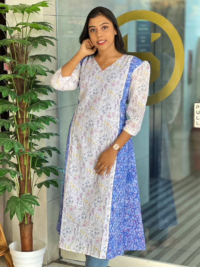 Digital Printed Cotton A-Line Kurta | DNT305