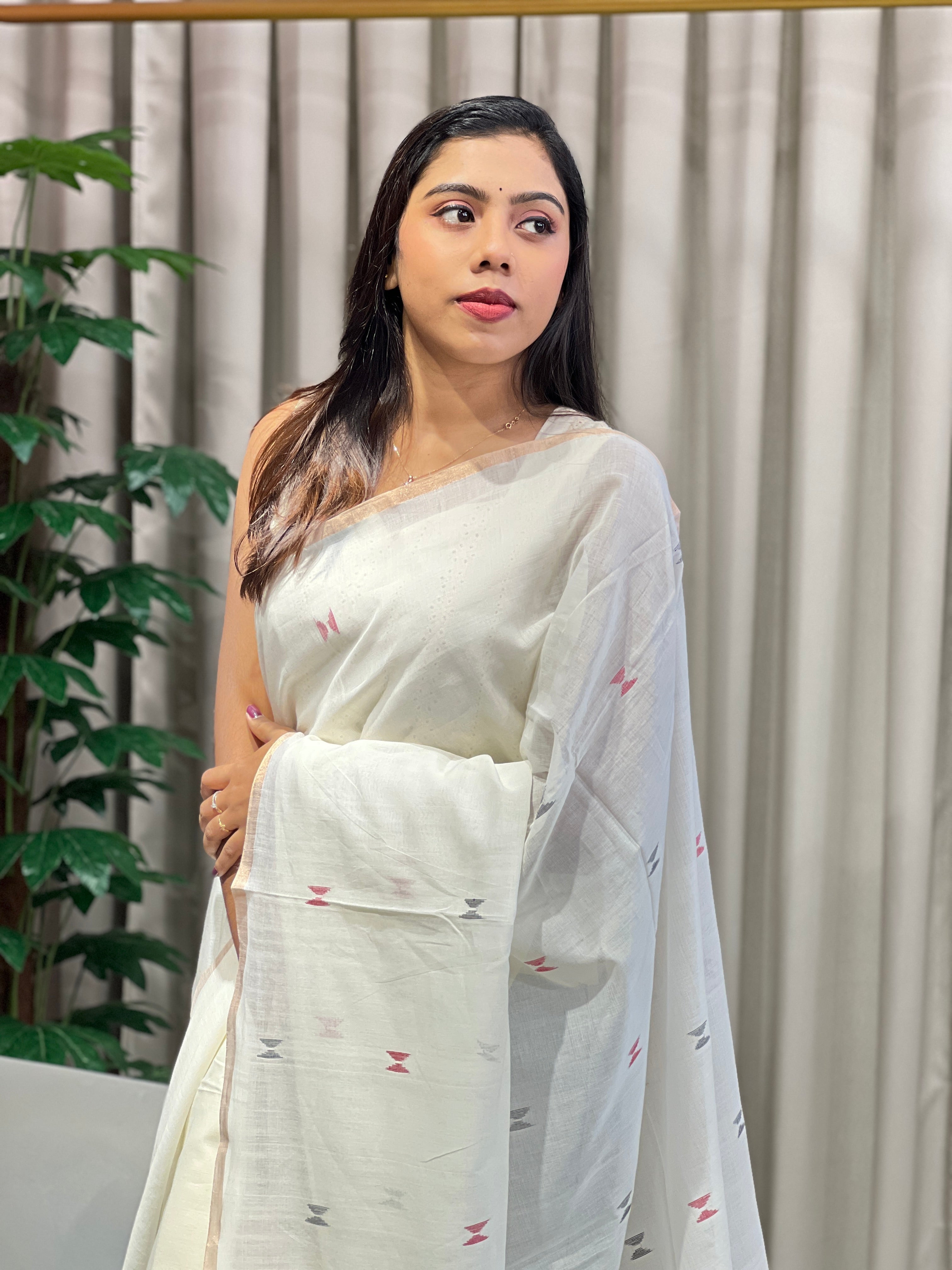 Zari Weaved Soft Cotton Saree | PF1148