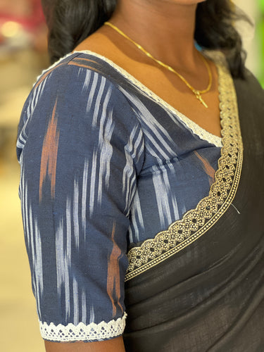Ikat Weaving Patterned Cotton Stitched Blouse | IT143