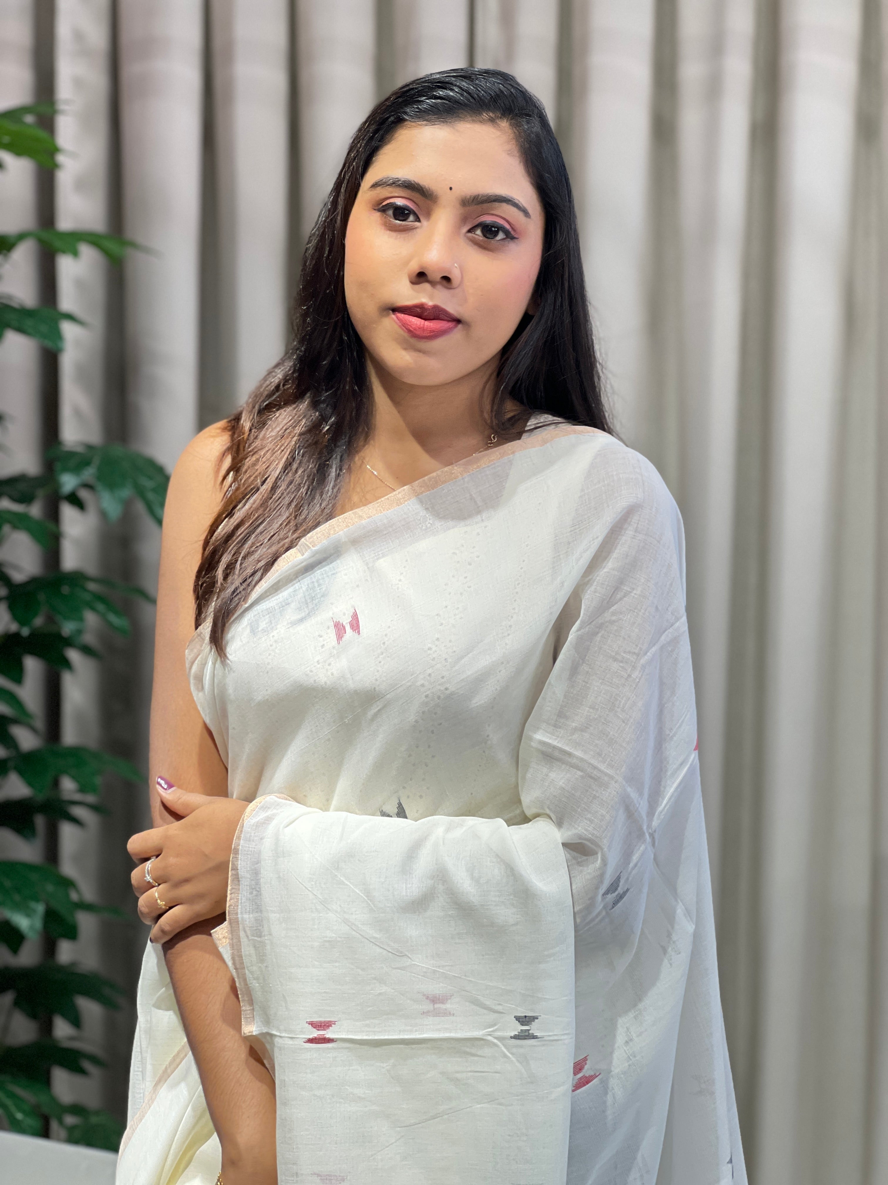 Zari Weaved Soft Cotton Saree | PF1148