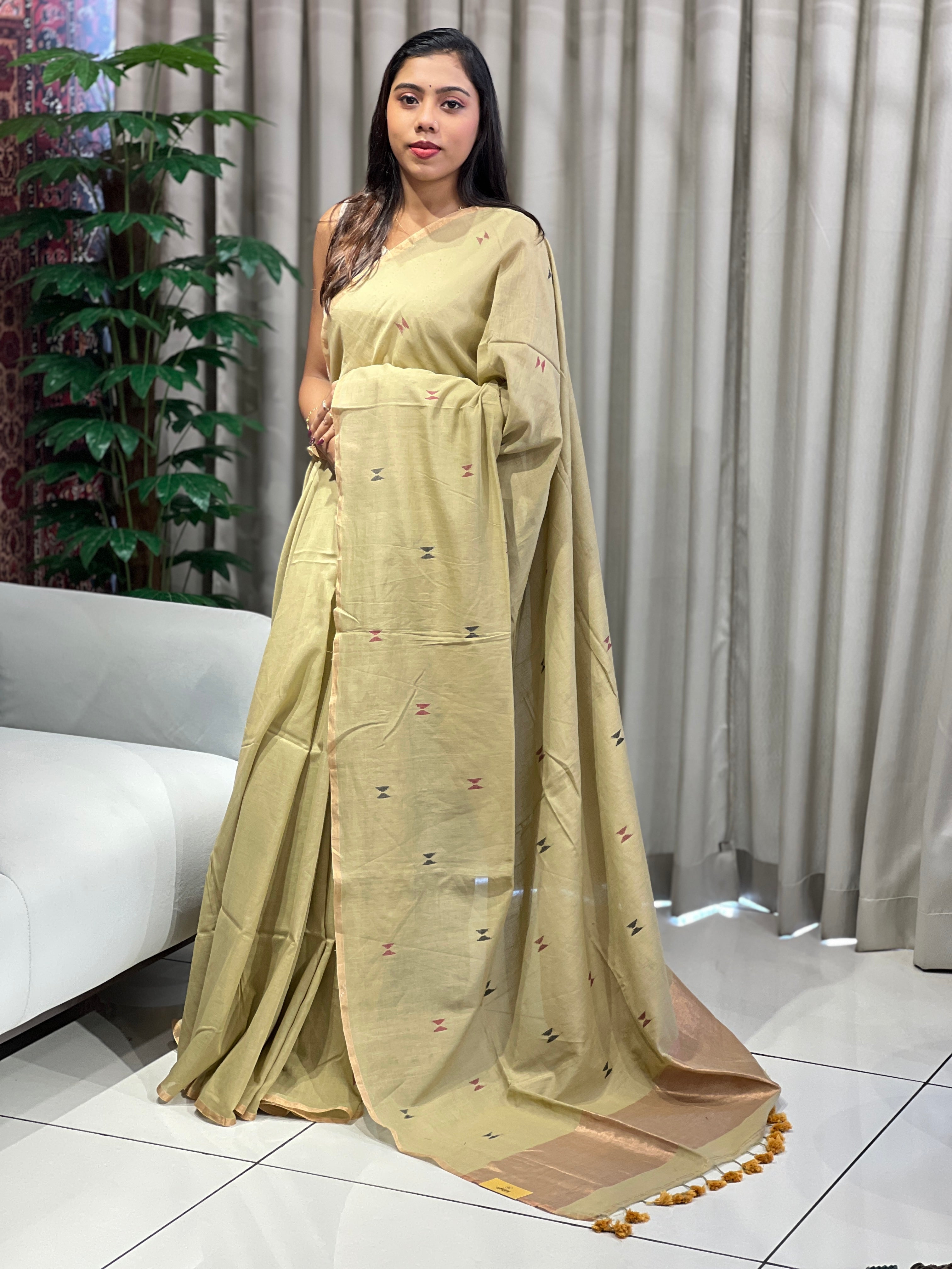 Zari Weaved Soft Cotton Saree | PF1152