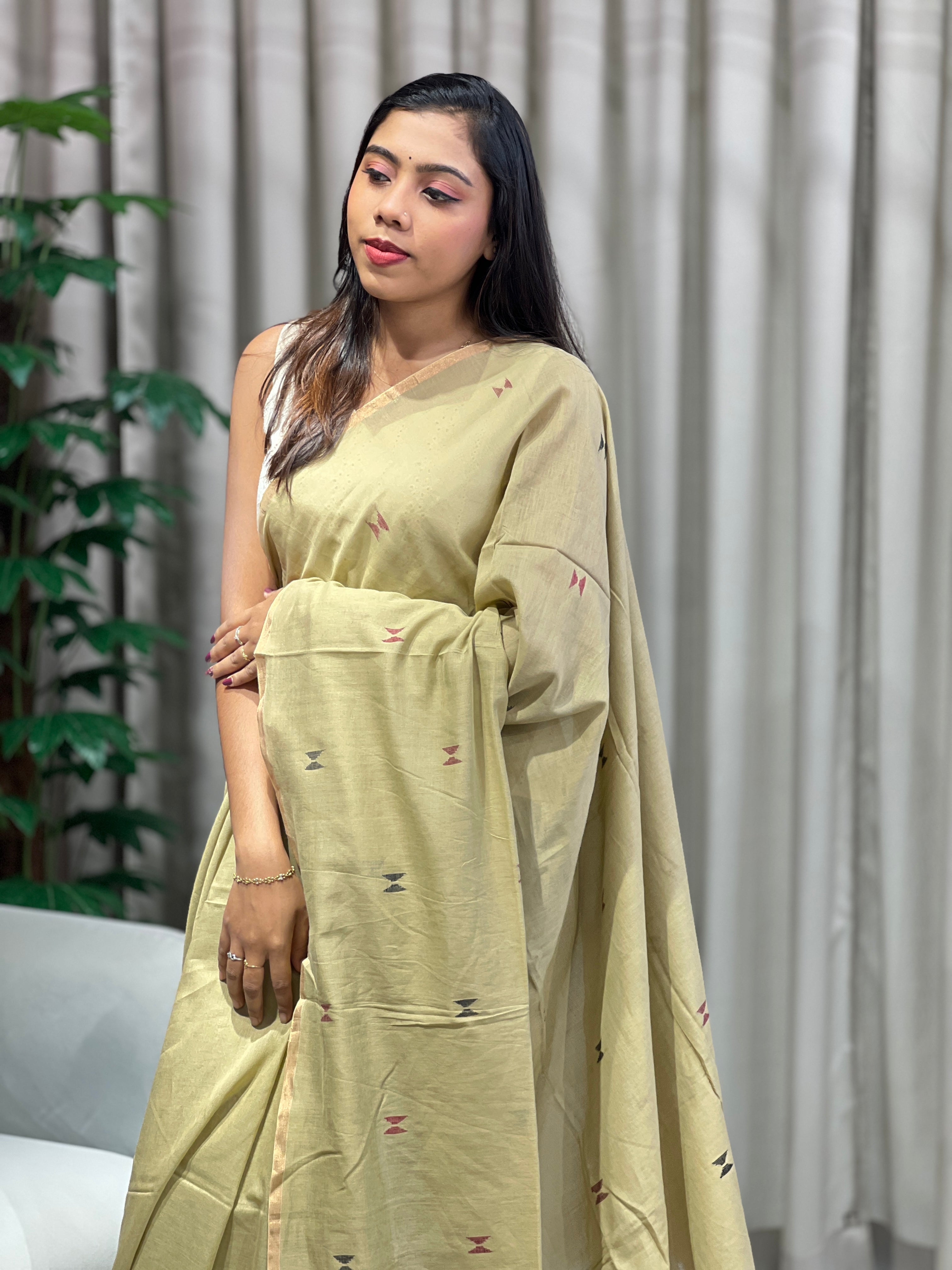 Zari Weaved Soft Cotton Saree | PF1152