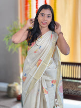 Digital Print With Kasavu Detailed Tissue Saree | GAT399