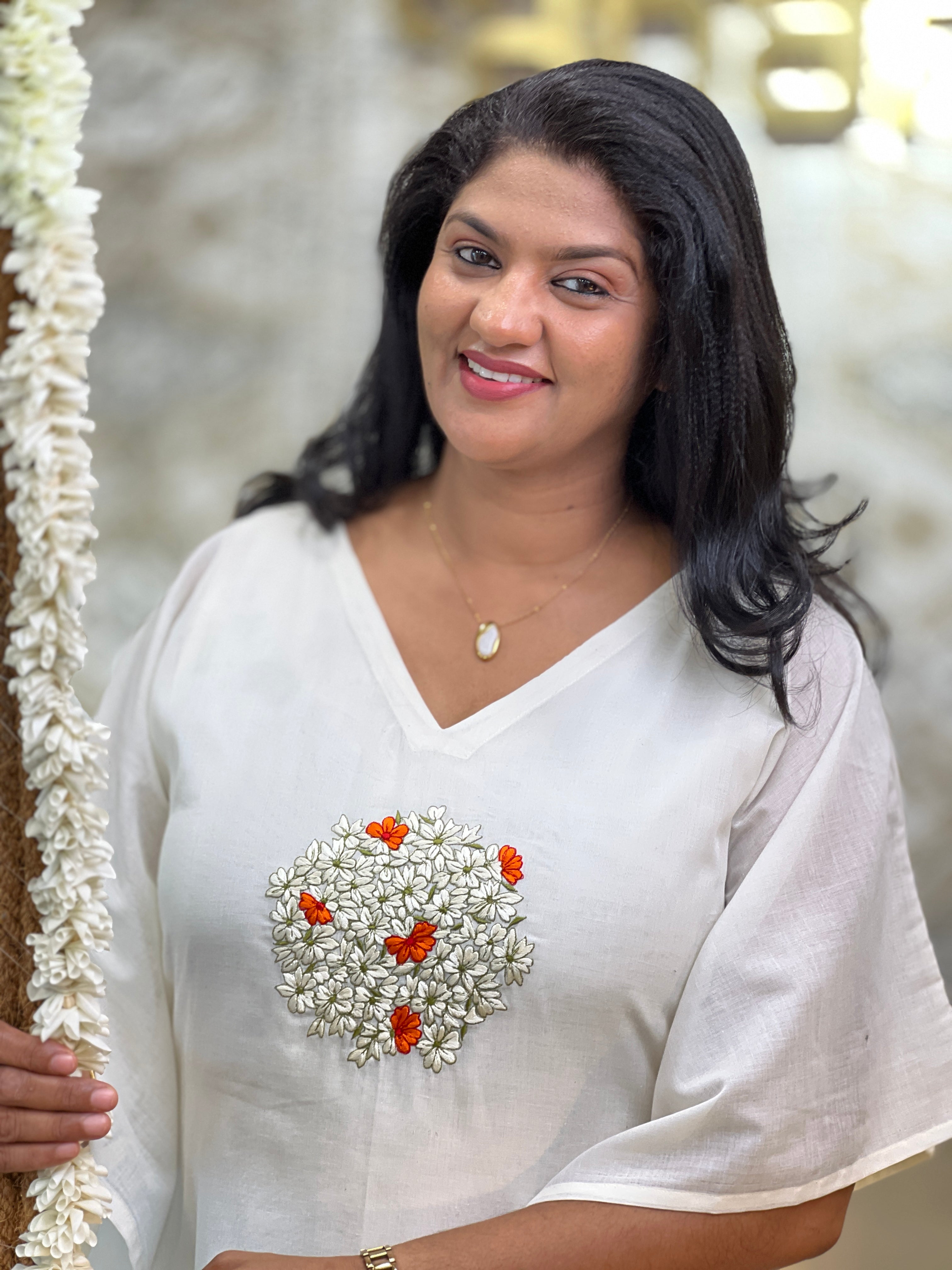 Kanakamulla Embroidered Kaftan Fabric ( unstitched ) | OKM107