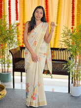 Digital Print With Kasavu Detailed Tissue Saree | GAT399