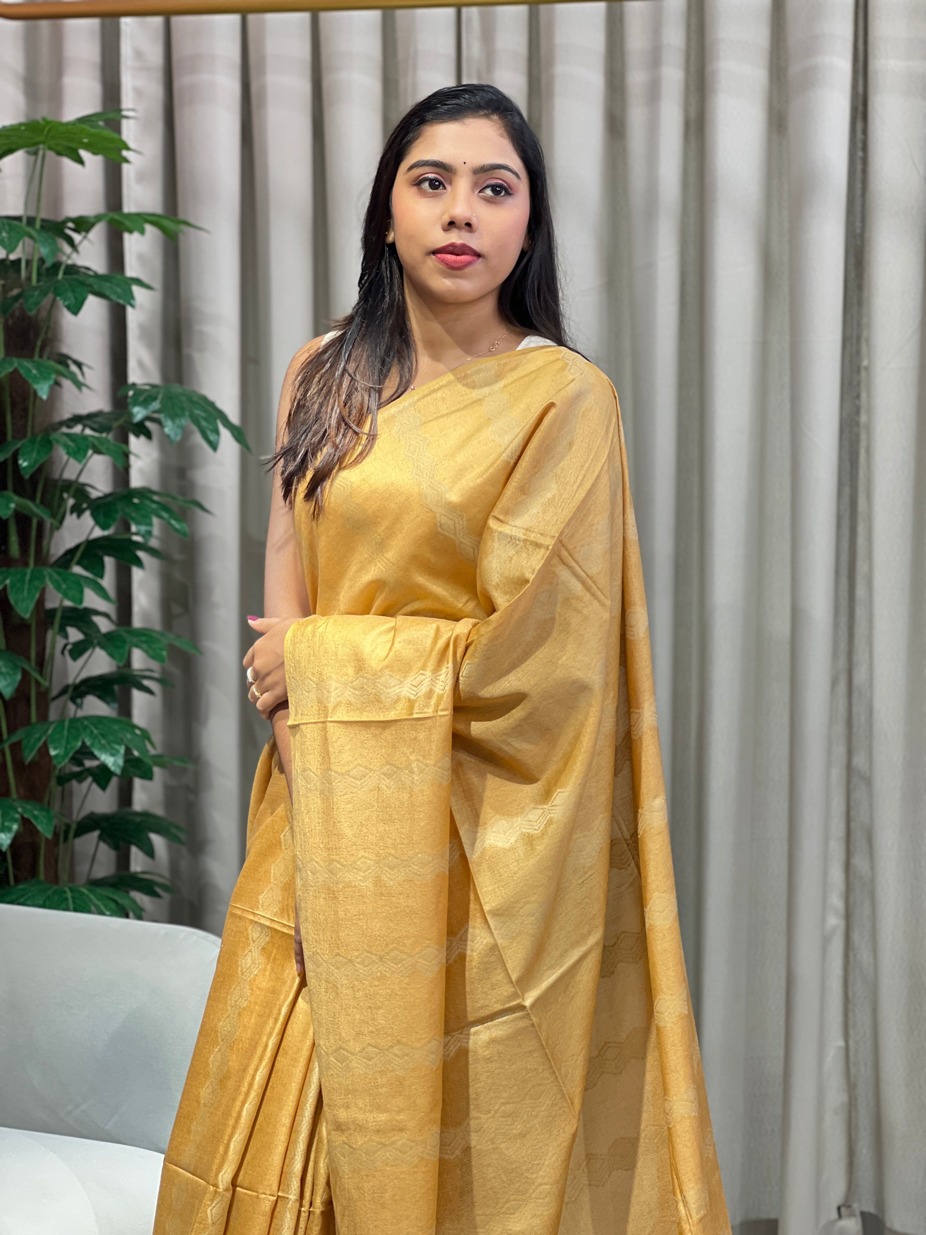 Thread Weaved Bhagalpuri Linen Saree | PF1120