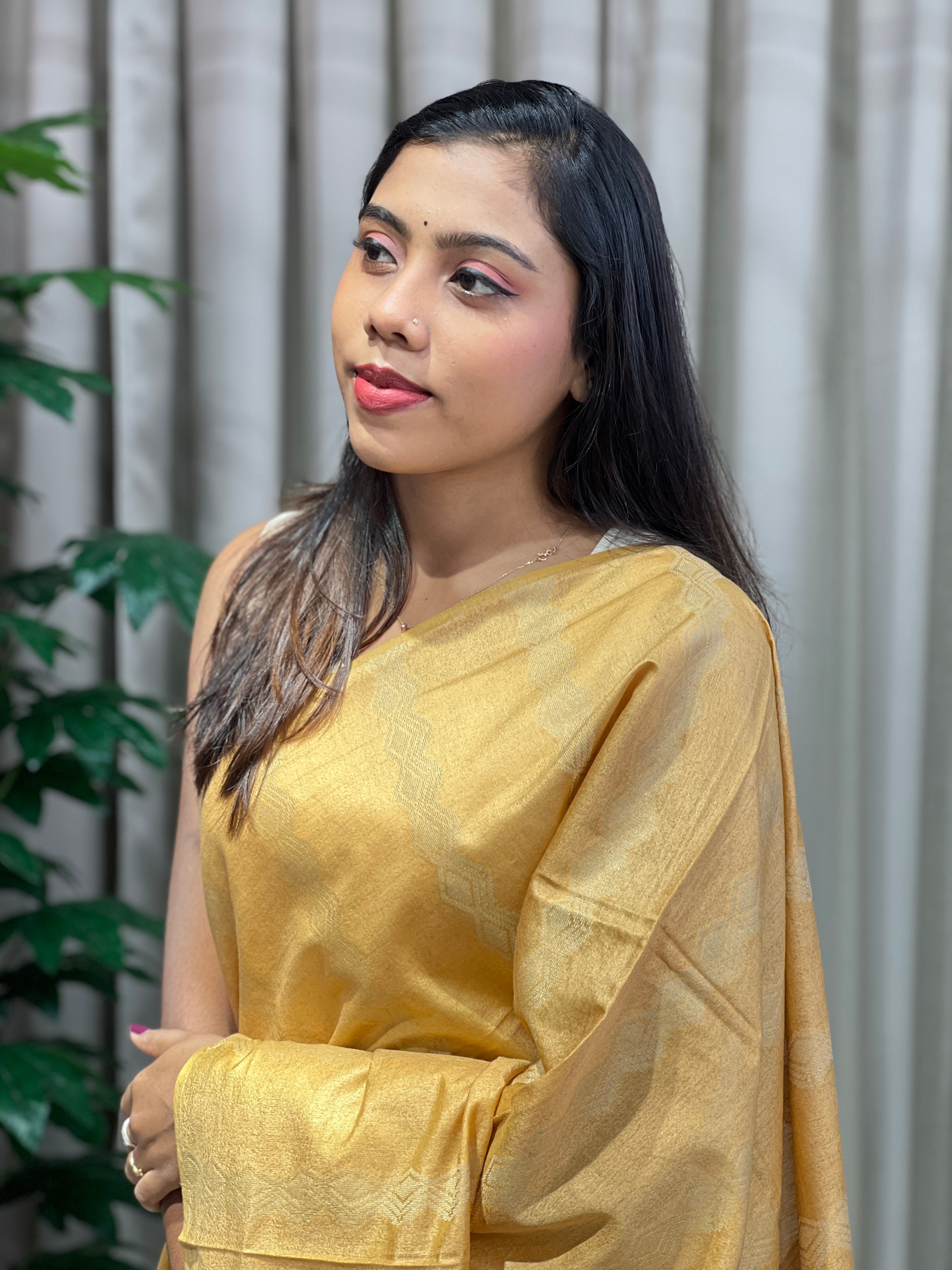 Thread Weaved Bhagalpuri Linen Saree | PF1120