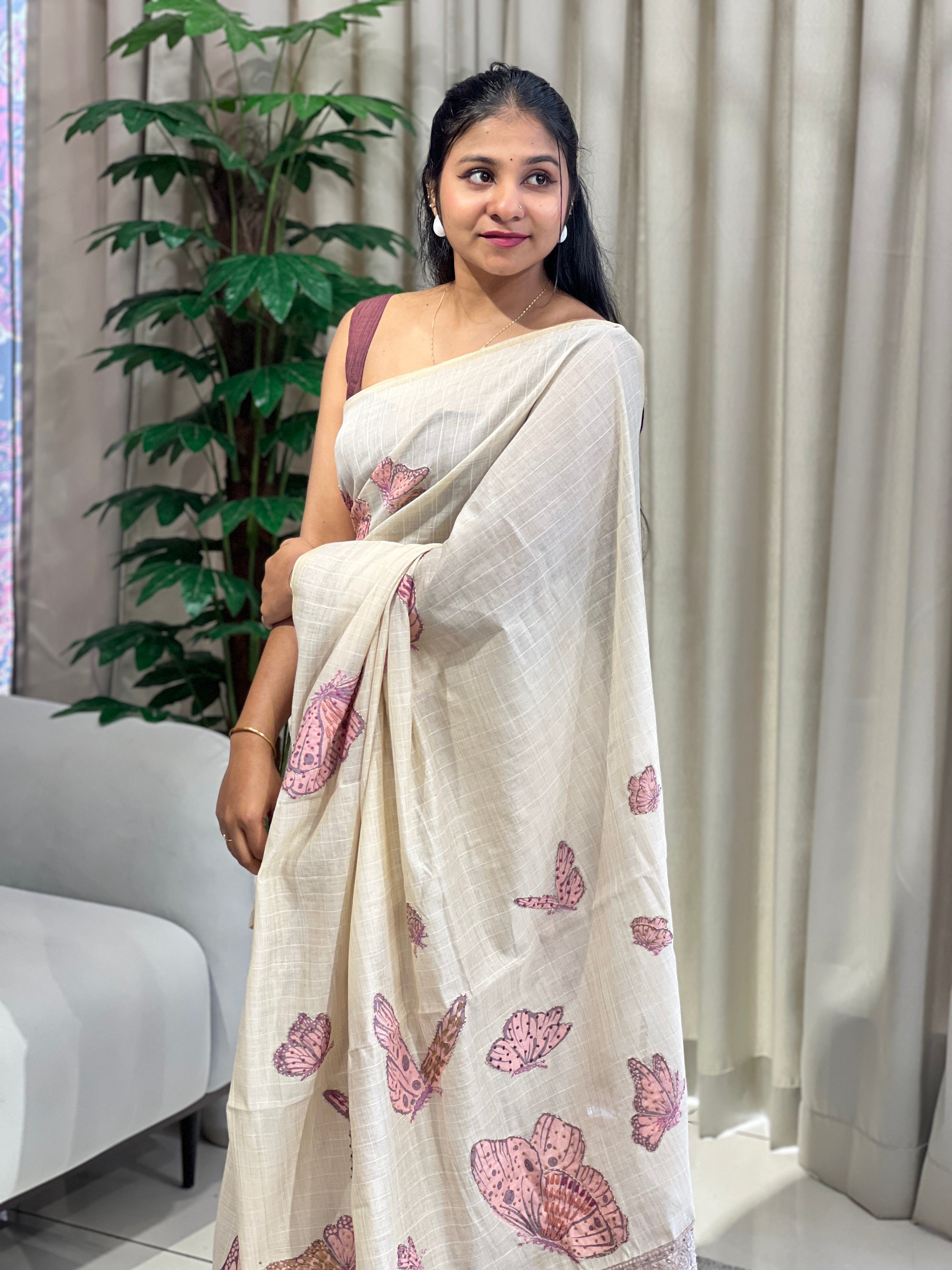 Hand Embroidery Detailed Chanderi Saree | BLD1691