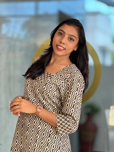 Hand Block Printed Cotton Kurta | DNT329