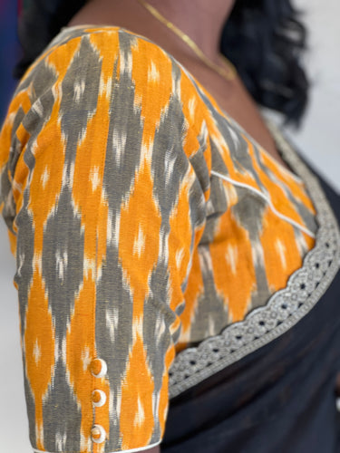 Ikat Weaving Patterned Cotton Stitched Blouse | IT144