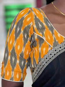 Ikat Weaving Patterned Cotton Stitched Blouse | IT144