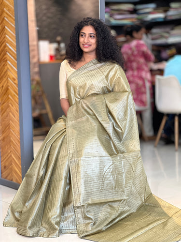 Computerized  Embroidery Pattern  Tussar Saree | YNG163