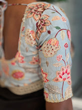 Digital Print With Embroidery Highlighted Silk Blend Stitched Blouse | IT177
