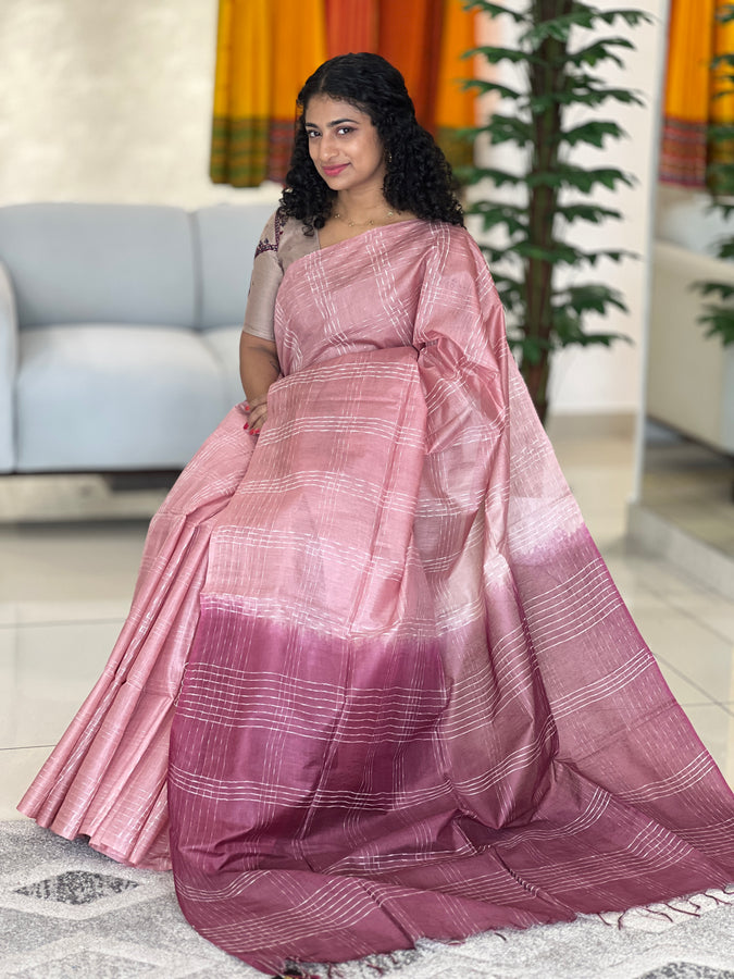 Kesiya Weaving Bhagalpuri Linen Saree | DLS238