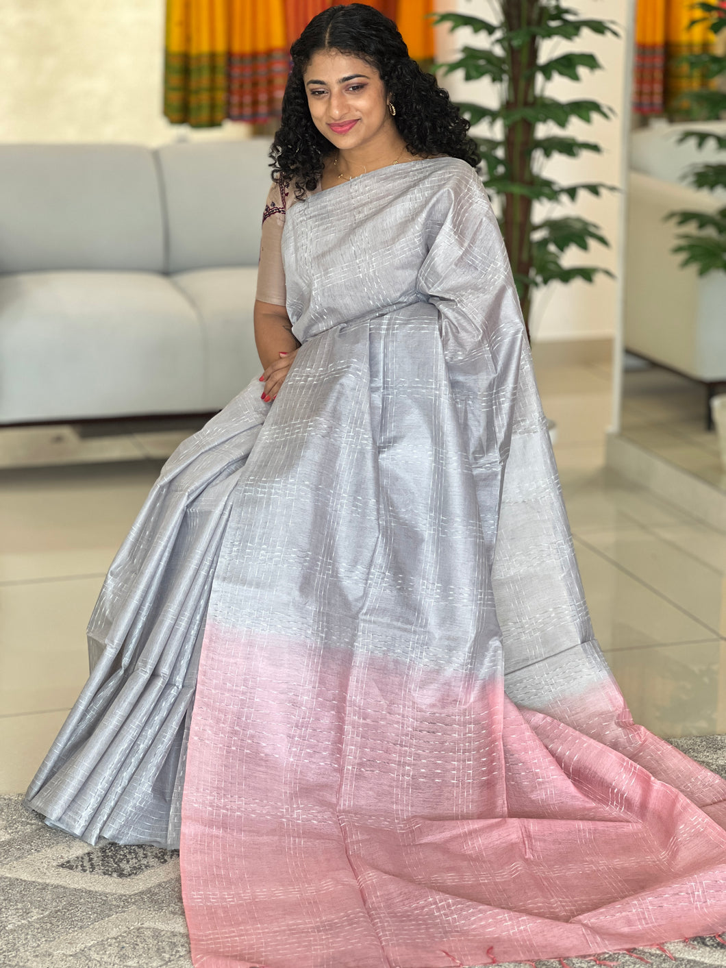 Kesiya Weaving Bhagalpuri Linen Saree | DLS240