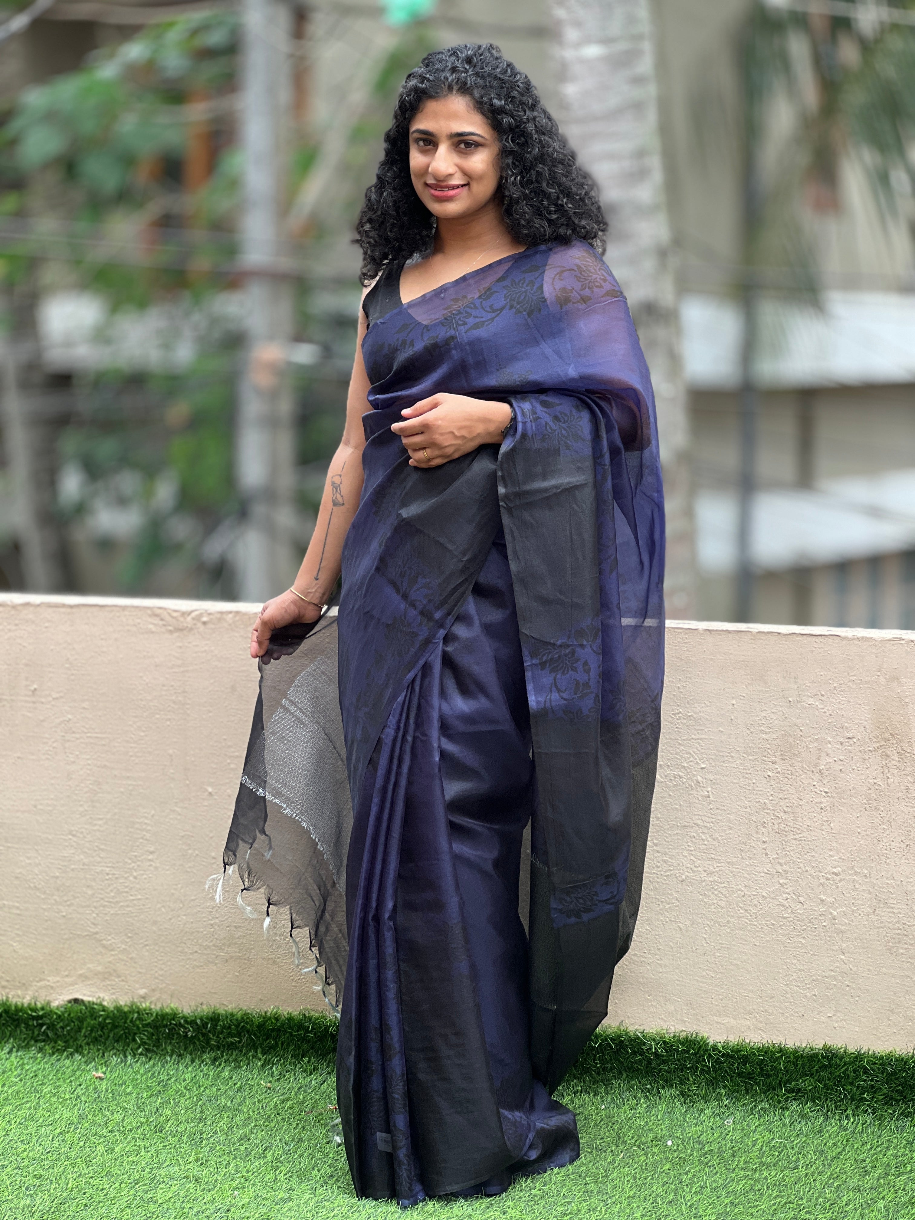 Block Printed Design Pure Powerloom Saree | ACT1154 – Aham Designer ...