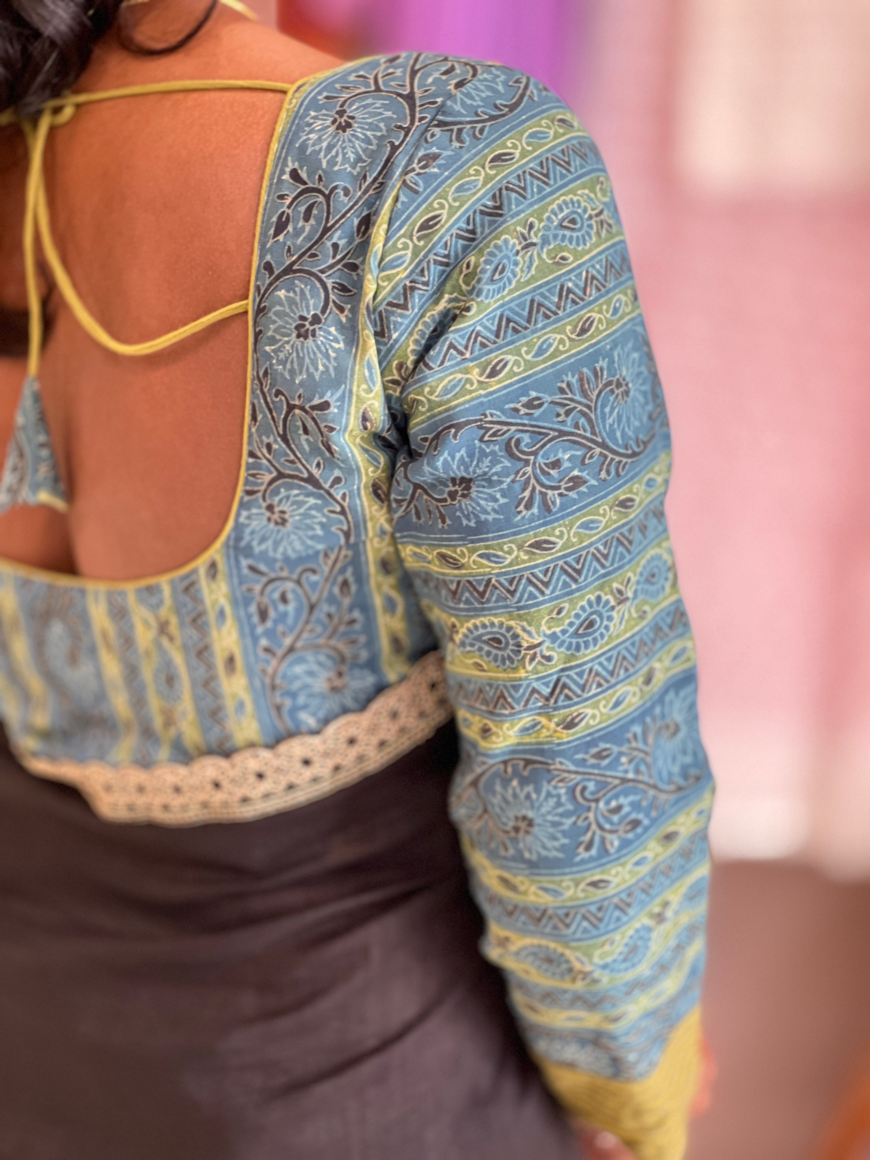 Block Printed Cotton Stitched Blouse | IT176