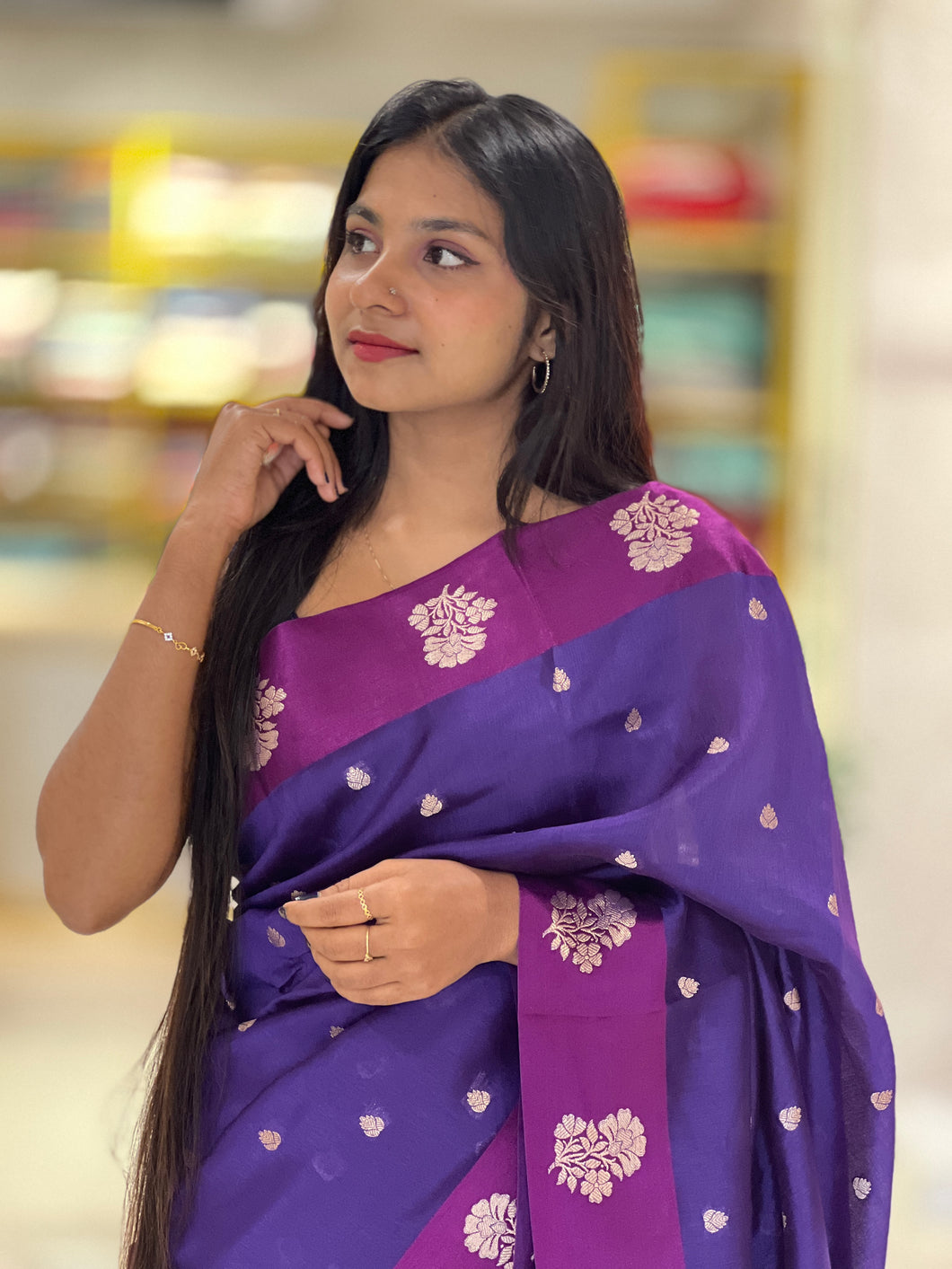 Buta Weaved Chanderi Finish Saree | NN142