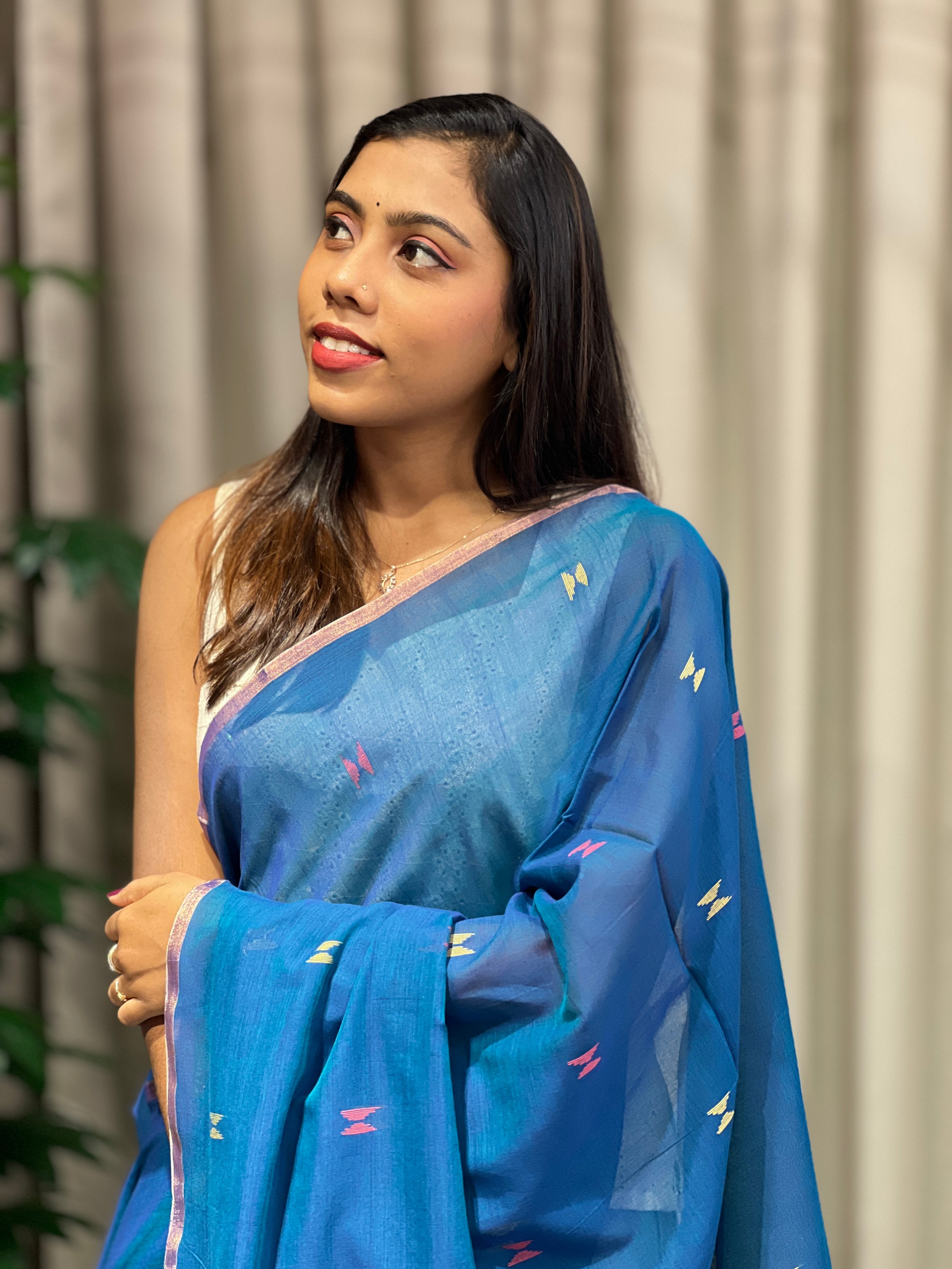 Zari Weaved Soft Cotton Saree | PF1150