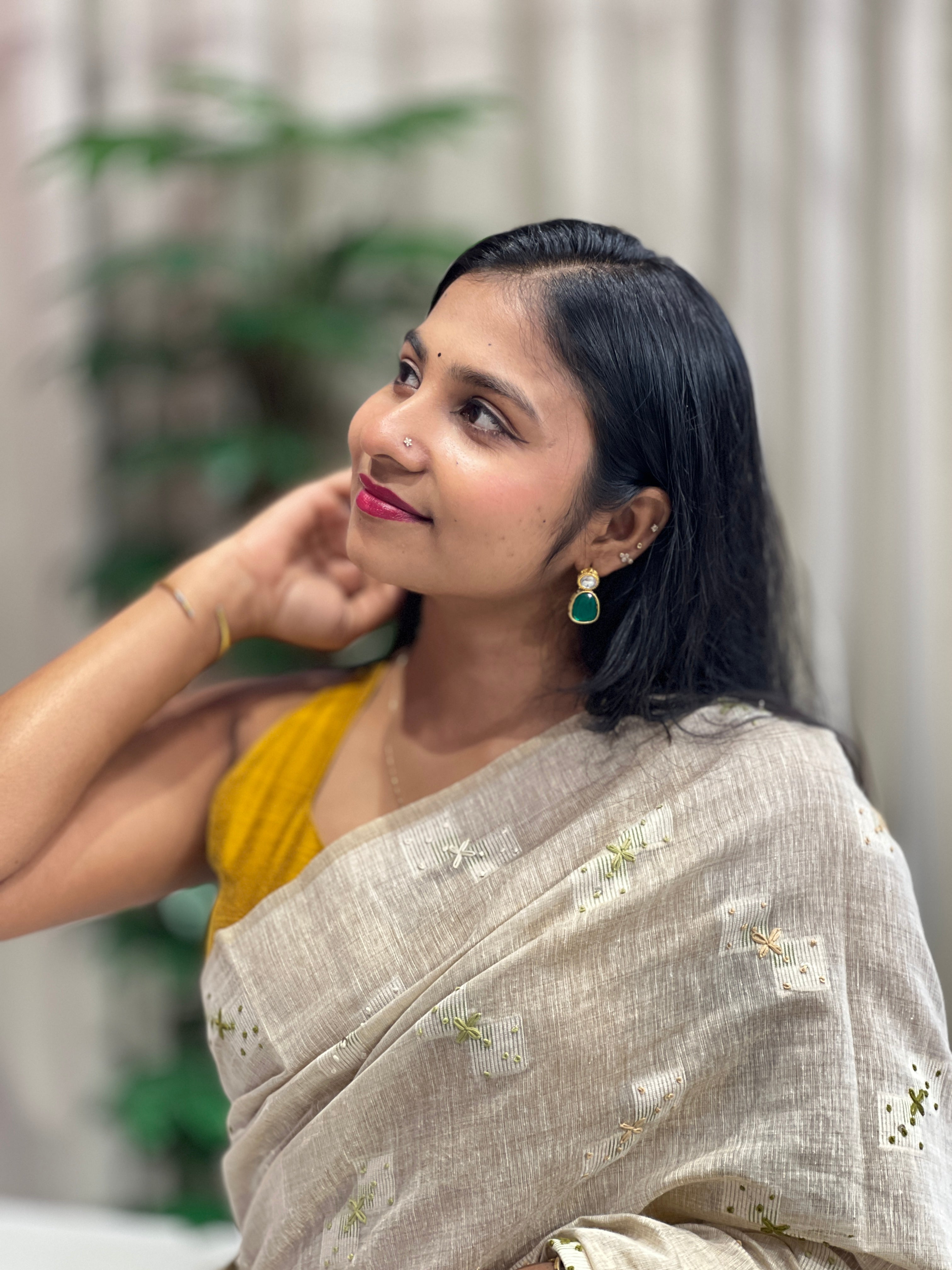 Floral Jamdani Weaved Chanderi Saree | BLD1716