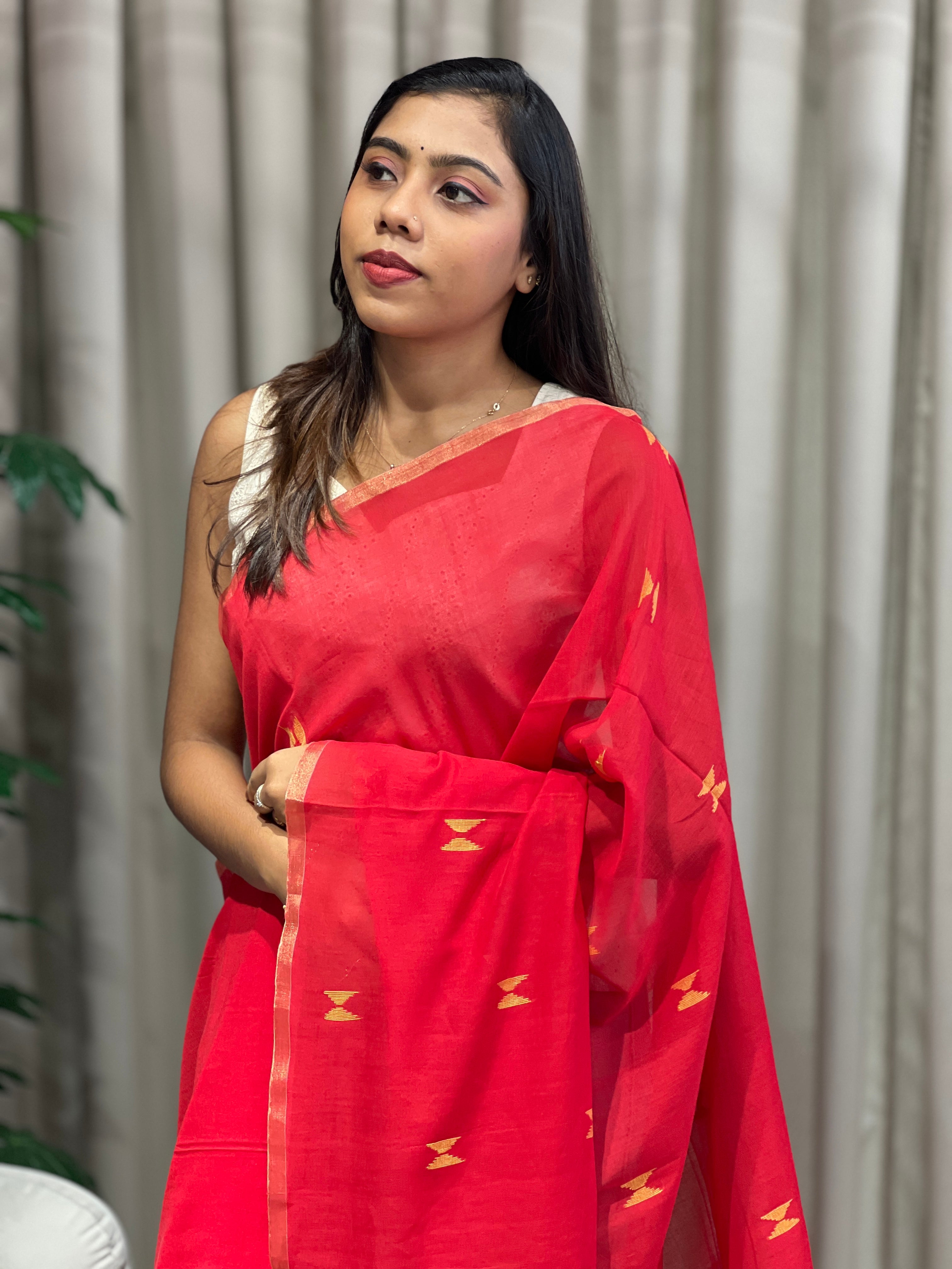 Zari Weaved Soft Cotton Saree | PF1153