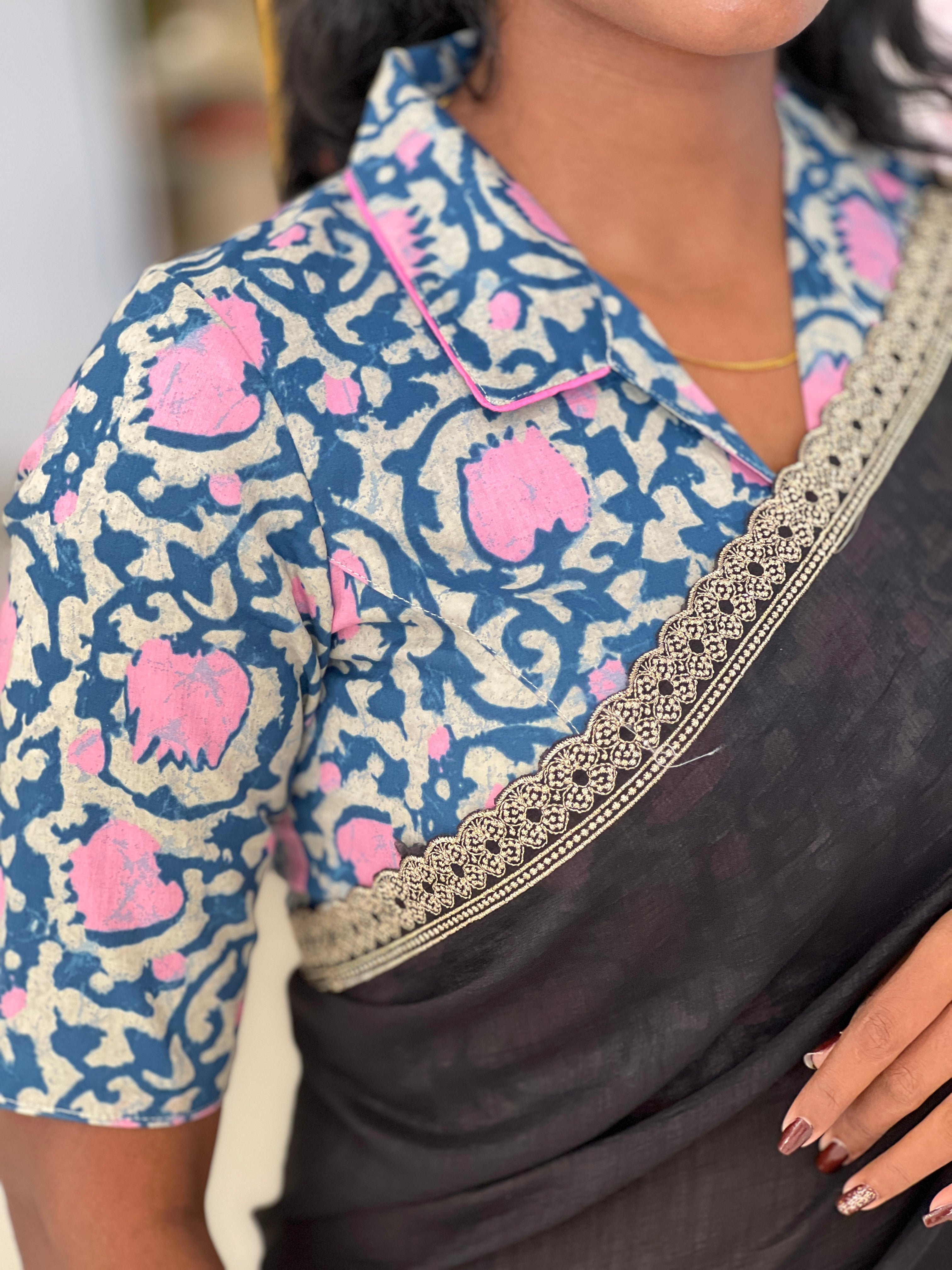 Batik Inspired Printed Cotton Stitched Blouse | IT171
