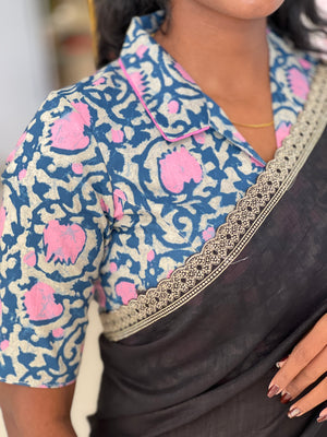 Batik Inspired Printed Cotton Stitched Blouse | IT171