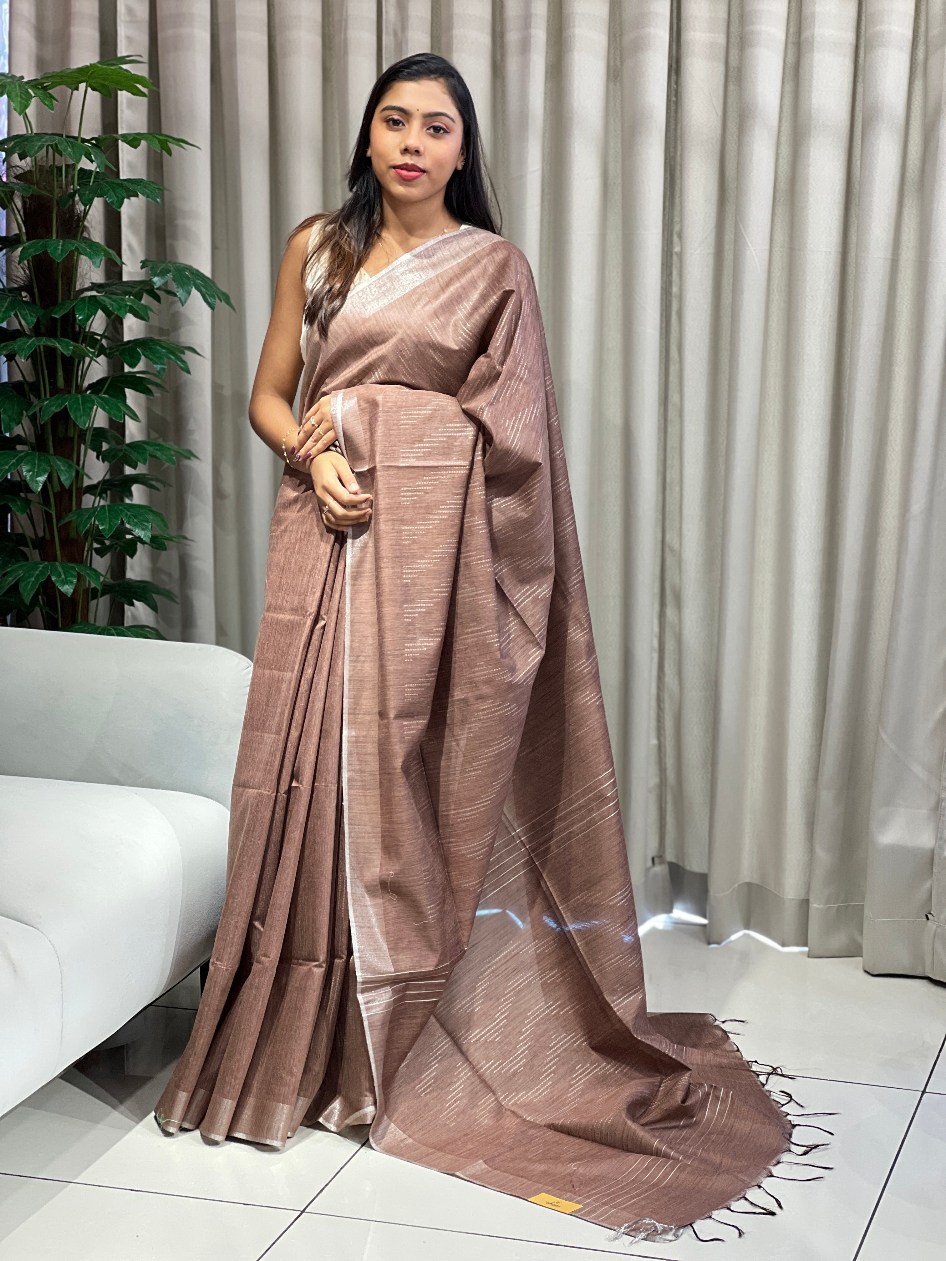 Thread Woven Semi Tussar Saree | PF1129