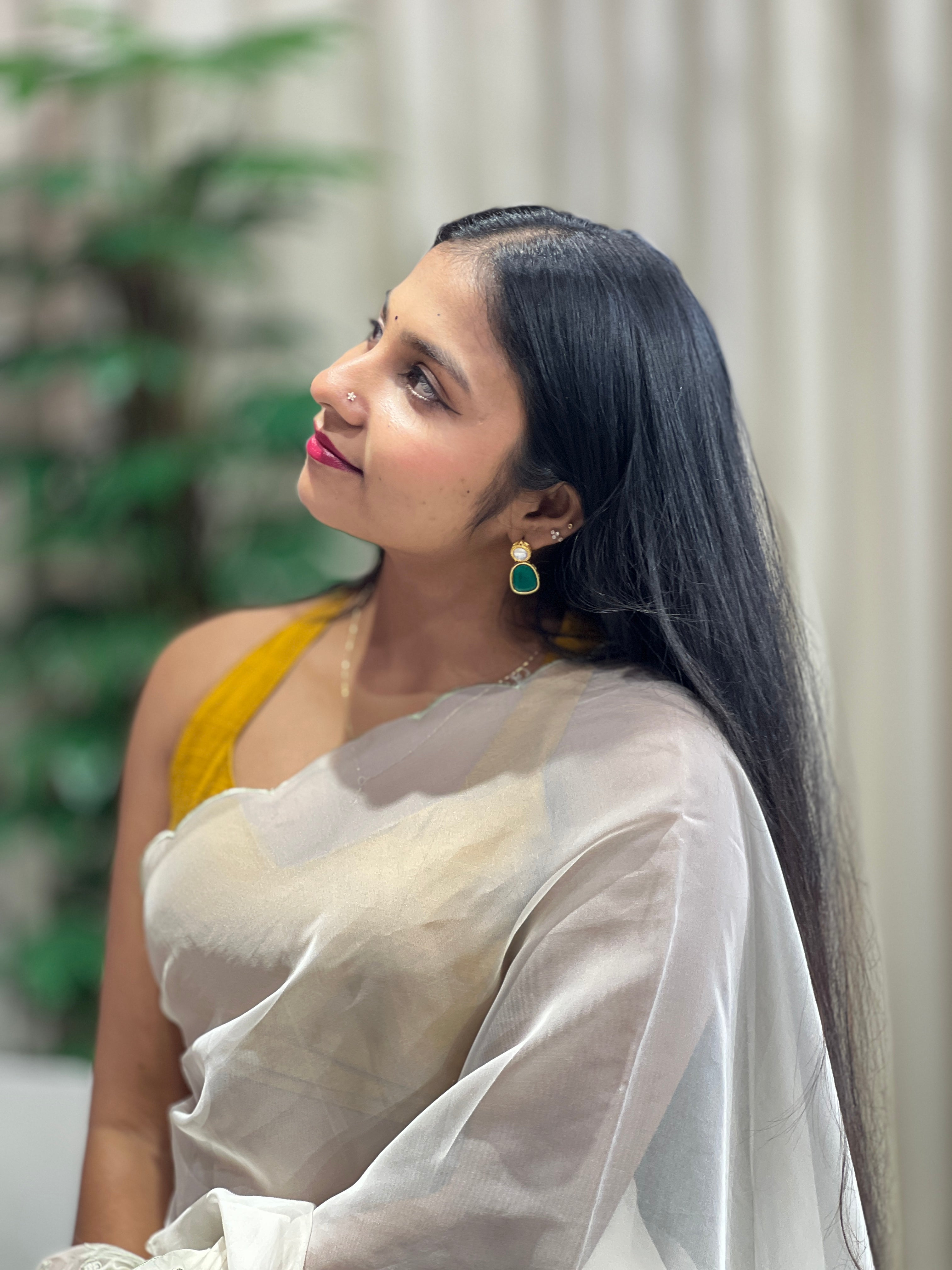 Floral Embroidery Detailed Organza Saree | BLD1736