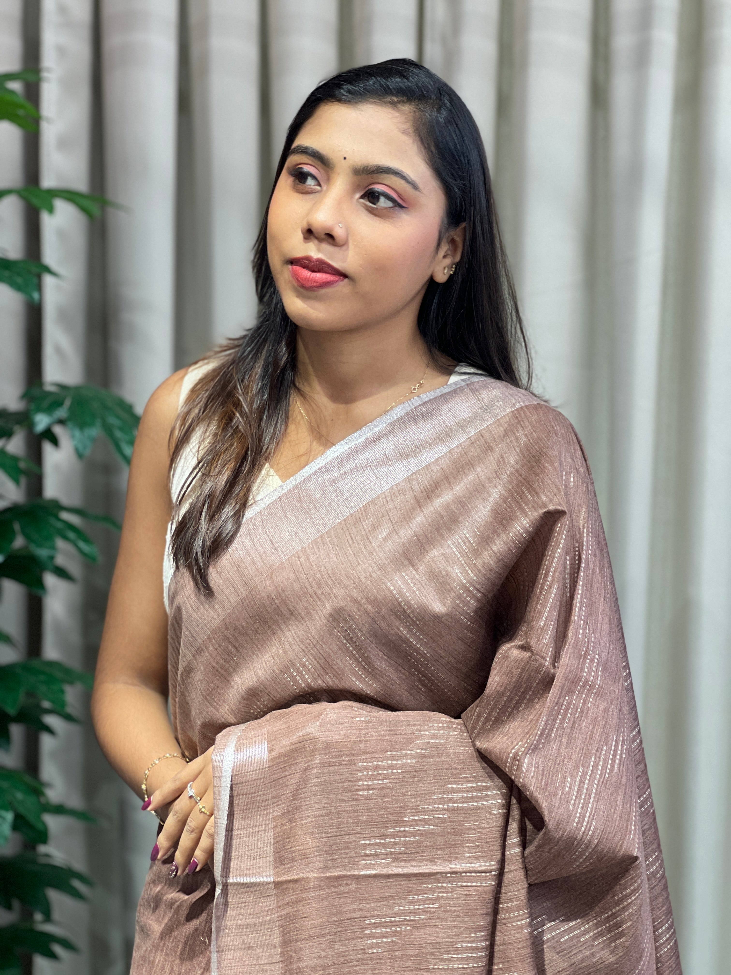 Thread Woven Semi Tussar Saree | PF1129