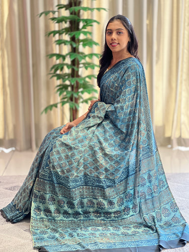 Screen Printed Chanderi Saree | SGA113