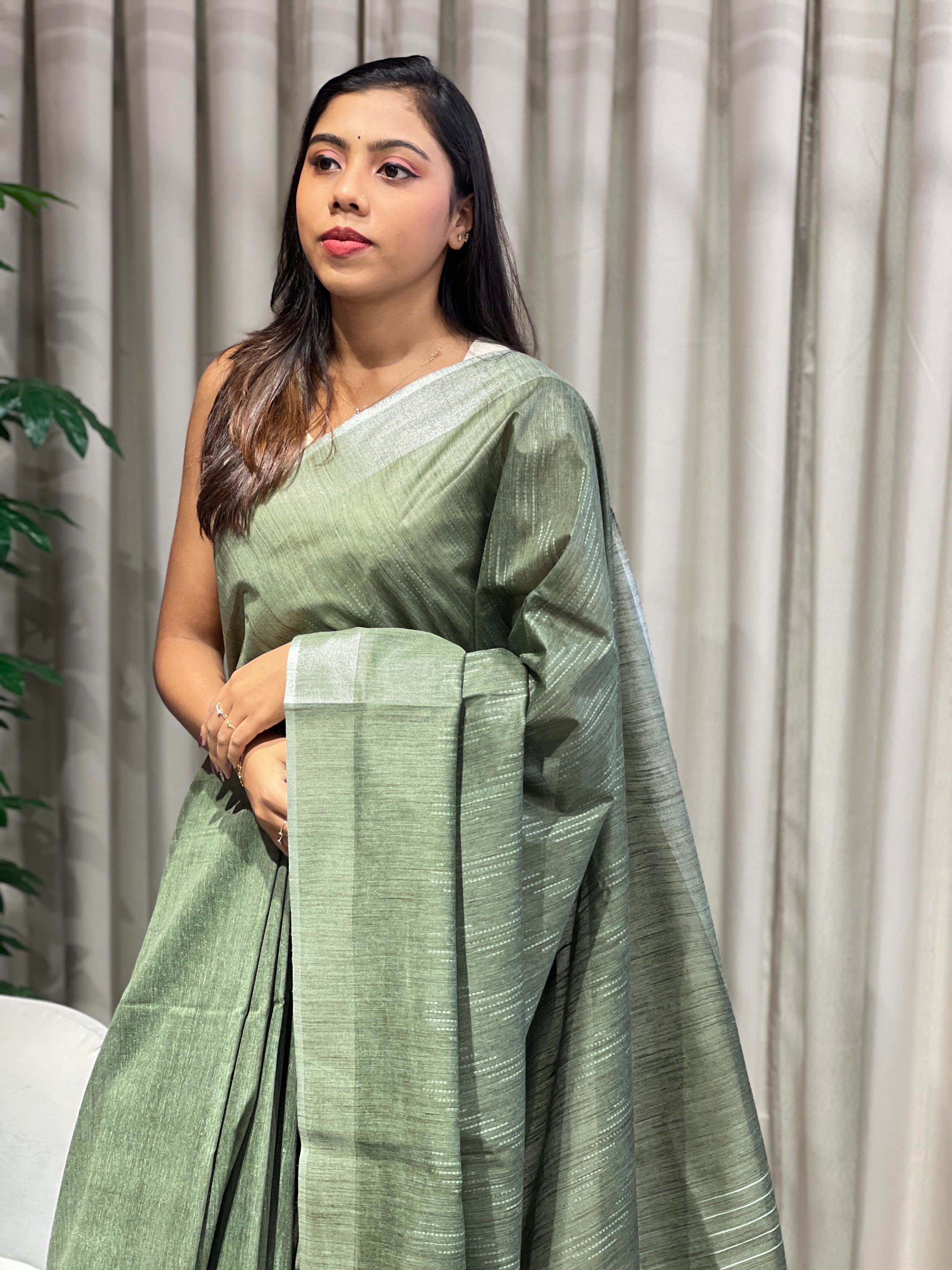 Thread Woven Semi Tussar Saree | PF1128